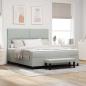 Preview: ARDEBO.de - Boxspringbett mit Matratze & Bank Hellgrau 180x200 cm Samt