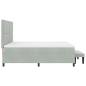 Preview: Boxspringbett mit Matratze & Bank Hellgrau 180x200 cm Samt