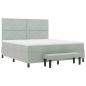 Preview: Boxspringbett mit Matratze & Bank Hellgrau 180x200 cm Samt