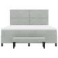 Preview: Boxspringbett mit Matratze & Bank Hellgrau 180x200 cm Samt