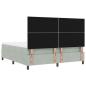 Preview: Boxspringbett mit Matratze & Bank Hellgrau 180x200 cm Samt