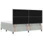 Preview: Boxspringbett mit Matratze & Bank Hellgrau 200x200 cm Samt