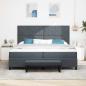 Preview: Boxspringbett mit Matratze & Bank Dunkelgrau 200x200 cm Samt