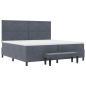 Preview: Boxspringbett mit Matratze & Bank Dunkelgrau 200x200 cm Samt