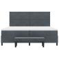 Preview: Boxspringbett mit Matratze & Bank Dunkelgrau 200x200 cm Samt