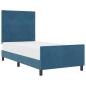 Preview: Boxspringbett mit Kopfteil Dunkelblau 100 x 200 cm Samt