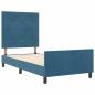 Preview: Boxspringbett mit Kopfteil Dunkelblau 100 x 200 cm Samt