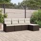 Preview: ARDEBO.de - 5-teiliges Garten-Sofa-Set mit Kissen Braun Poly-Rattan