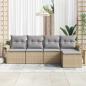 Preview: 5-teiliges Gartensofa Set mit Kissen - Beige Poly Rattan