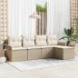 Preview: ARDEBO.de - 5-teiliges Garten Sofa-Set mit Kissen Beige Poly Rattan