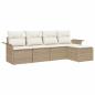 Preview: 5-teiliges Garten Sofa-Set mit Kissen Beige Poly Rattan