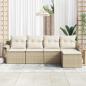 Preview: 5-teiliges Garten Sofa-Set mit Kissen Beige Poly Rattan