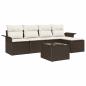 Preview: 5 teiliges Garten Sofa Set mit Kissen Grau Poly Rattan
