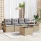 Preview: ARDEBO.de - 6-teiliges Garten Sofa Set mit Kissen Schwarz Poly Rattan