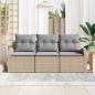 Preview: 3-teiliges Garten-Sofa-Set mit Kissen Beige Poly Rattan