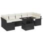 Preview: 8-teiliges Garten-Sofa-Set mit Kissen Schwarz Poly-Rattan