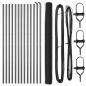 Preview: Bodenmontierter Sechseckzaun 25 x 1,5 m PVC-beschichteter Stahl