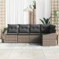 Preview: 5-teiliges Garten-Dining-Set mit Kissen Grau Poly Rattan