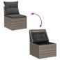 Preview: 9teiliges Garten Esstisch Set mit Kissen Grau Poly Rattan
