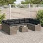 Preview: 9-teiliges Garten-Essgruppen-Set mit Kissen, Schwarz Poly Rattan