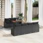 Preview: ARDEBO.de - 8-teiliges Garten Sofa Set mit Kissen Schwarz Poly Rattan