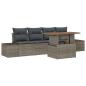 Preview: 5-teiliges Garten Sofa Set mit Kissen Grau Poly Rattan