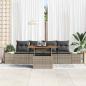 Preview: 5-teiliges Garten Sofa Set mit Kissen Grau Poly Rattan