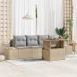 Preview: ARDEBO.de - 5-teiliges Garten-Sofa-Set mit Kissen Beige Poly-Rattan