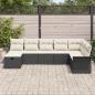 Preview: 8-teiliges Garten Sofa Set mit Kissen Schwarz Poly Rattan.