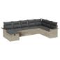 Preview: 8-teiliges Garten Sofa Set mit Kissen, Hellgraues Poly Rattan