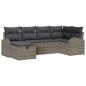 Preview: ARDEBO.de - 6-teiliges Garten-Sofaset mit Kissen Grau Poly Rattan