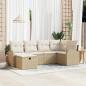 Preview: ARDEBO.de - 6-teiliges Garten-Sofa-Set mit Kissen Beiger Poly-Rattan