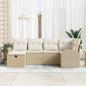Preview: 6-teiliges Garten-Sofa-Set mit Kissen Beiger Poly-Rattan