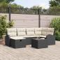 Preview: ARDEBO.de - 7-teiliges Garten-Sofa-Set mit Kissen Schwarz Poly-Rattan