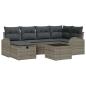 Preview: 7-teiliges Garten Sofa Set mit Kissen Grau Poly Rattan