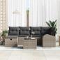 Preview: 7-teiliges Garten Sofa Set mit Kissen Grau Poly Rattan