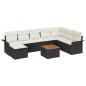 Preview: 9-teiliges Garten Sofa Set mit Kissen Schwarz Poly Rattan