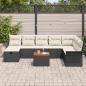 Preview: 9-teiliges Garten Sofa Set mit Kissen Schwarz Poly Rattan