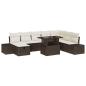 Preview: 9-teiliges Garten Sofa Set mit Kissen Braunes Poly Rattan