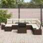 Preview: 9-teiliges Garten Sofa Set mit Kissen Braunes Poly Rattan