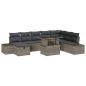 Preview: 9-teiliges Garten-Sofaset mit Kissen Grau Poly-Rattan