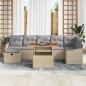 Preview: 8-teilige Garten Sofagarnitur mit Kissen, Beige Poly Rattan