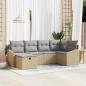 Preview: ARDEBO.de - 6-teiliges Garten-Sofa-Set mit Kissen Beiges Poly-Rattan