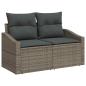 Preview: 7-teiliges Garten-Sofa-Set mit Kissen Grau Poly-Rattan