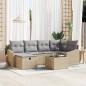 Preview: ARDEBO.de - 7-teiliges Gartensofa-Set mit Kissen in Beige aus Poly-Rattan