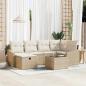 Preview: ARDEBO.de - 7-teiliges Garten Sofa Set mit Kissen in Beige aus Poly Rattan