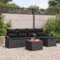 Preview: ARDEBO.de - Gartensofa-set 6 stk. Schwarz Poly Rattan