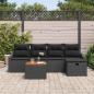 Preview: Gartensofa-set 6 stk. Schwarz Poly Rattan