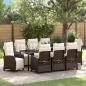 Preview: ARDEBO.de - Garten Essgruppe 9 stk. Braun Poly-Rattan