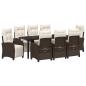 Preview: Garten Essgruppe 9 stk. Braun Poly-Rattan